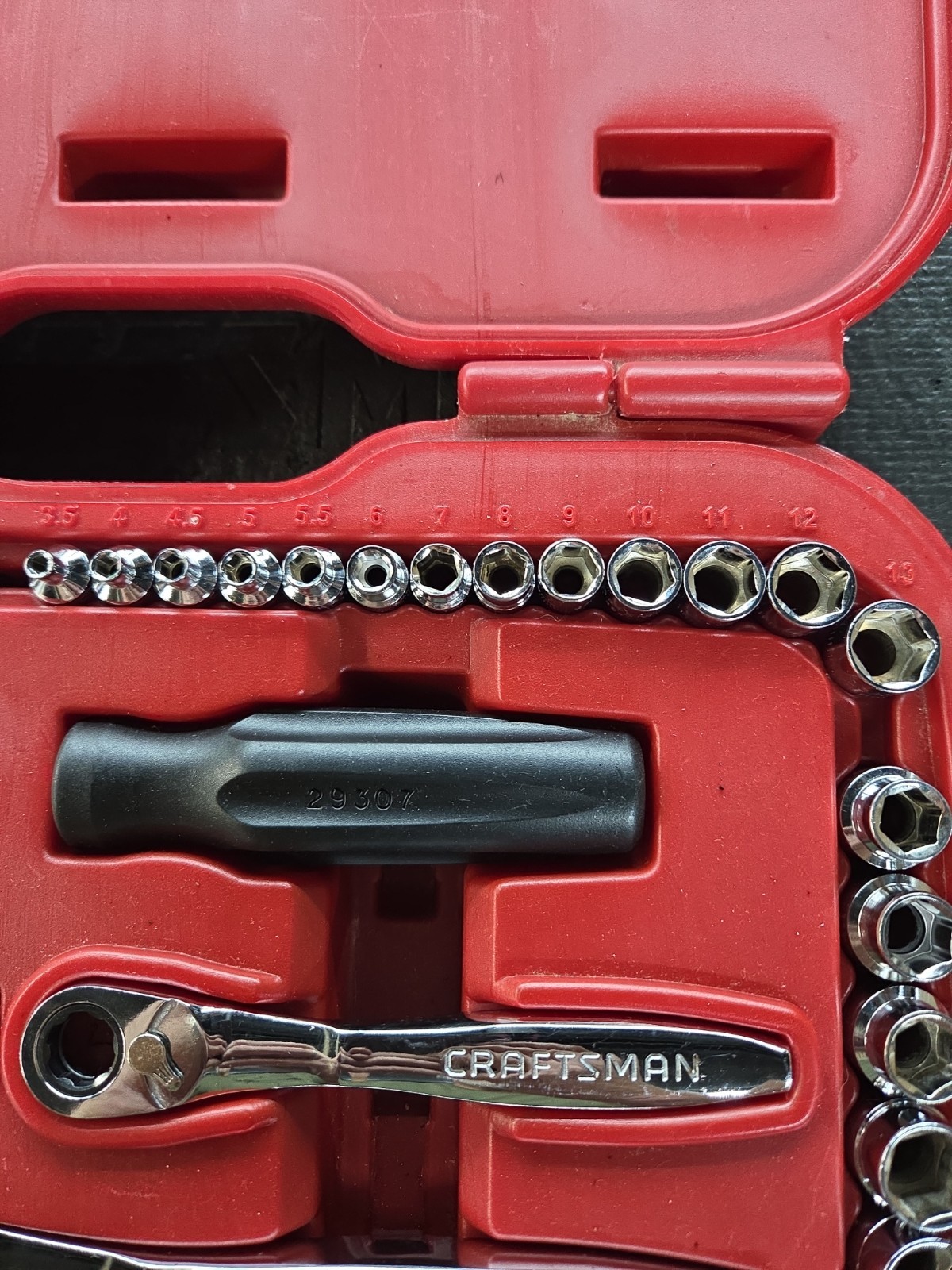 Sears CRAFTSMAN 51 Piece Max Axess Pass Thru Tool Set 29309 Missing 19mm, 1/2