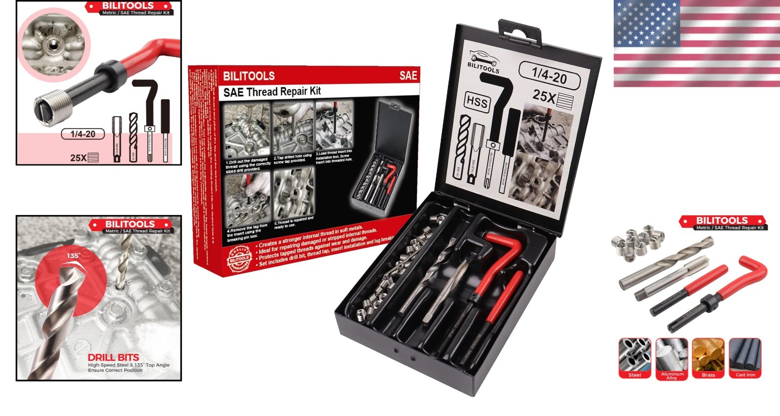 1/4-20 Inch Helicoil Thread Repair Set – Durable & Efficient for All Materials