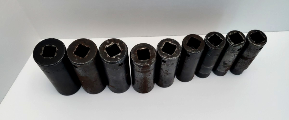SNAP-ON TOOLS_ 1/2″ Drive 6 pt Deep SAE Impact Socket Set – 1/2″ to 1.0″ (9pcs)