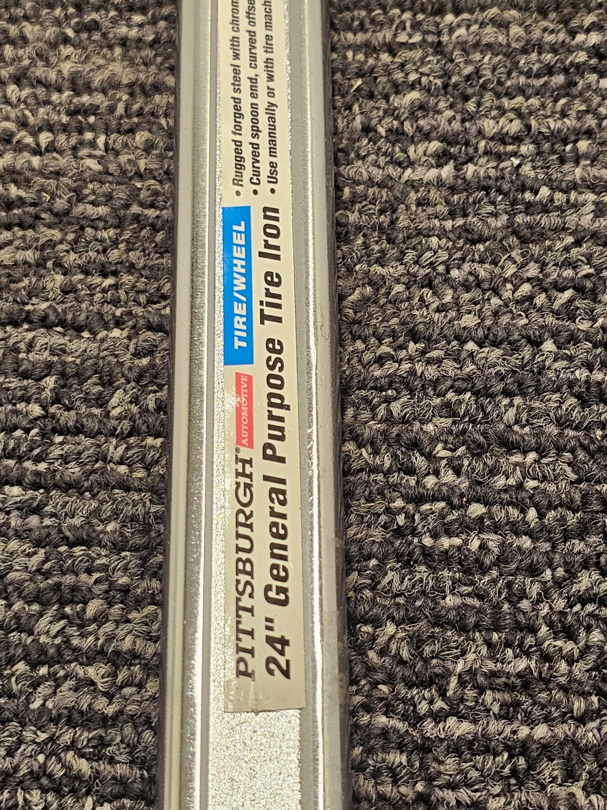 Pittsburgh 93230 General Purpose Tire iron 24″ Forged Steel Chrome Plate Finish