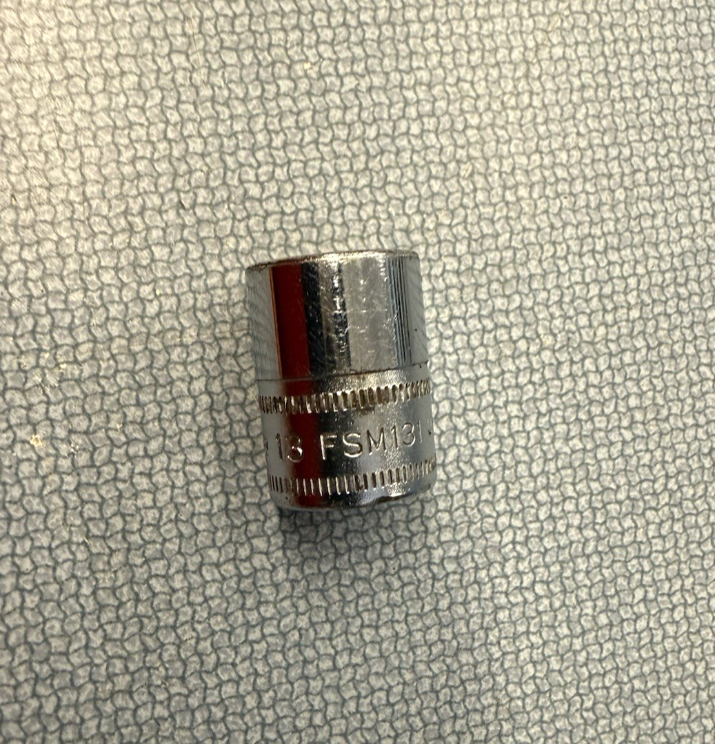 Vintage Underline Snap-on logo 13mm 3/8″ drive 6 point socket FSM131 Made in USA
