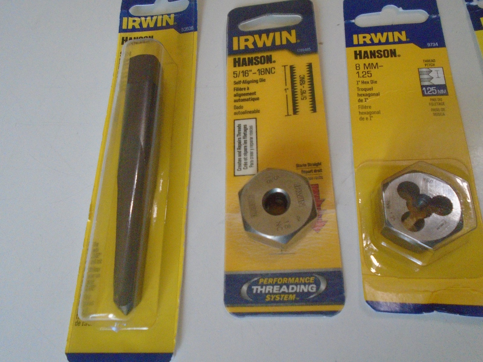 5 Metric Hex Die Irwin Hanson Carbon Steel USA 8MM-1.25 1» 10MM-1.25 3/8» 16NC