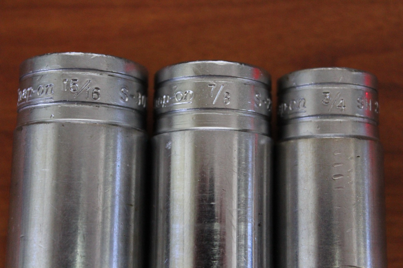 9 pc. Snap-on Tools USA 1/2″ Drive 12-POINT SAE 9/16″ – 1 1/8″ DEEP Socket Set