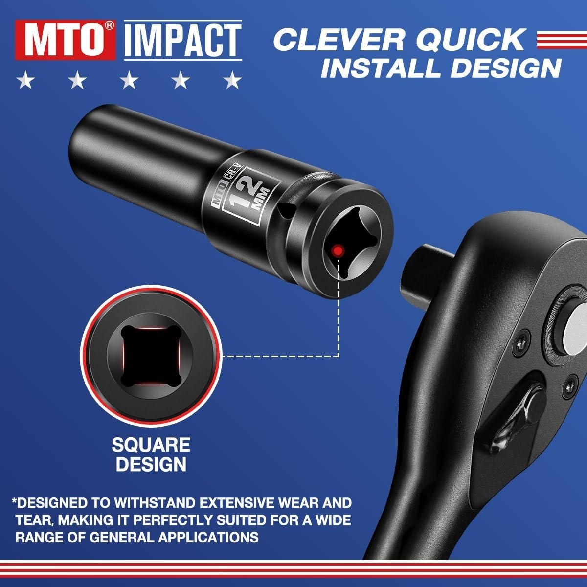 12mm Deep Impact Socket – 1/2″ Drive CR-V Steel, 6-Point Design for Durability