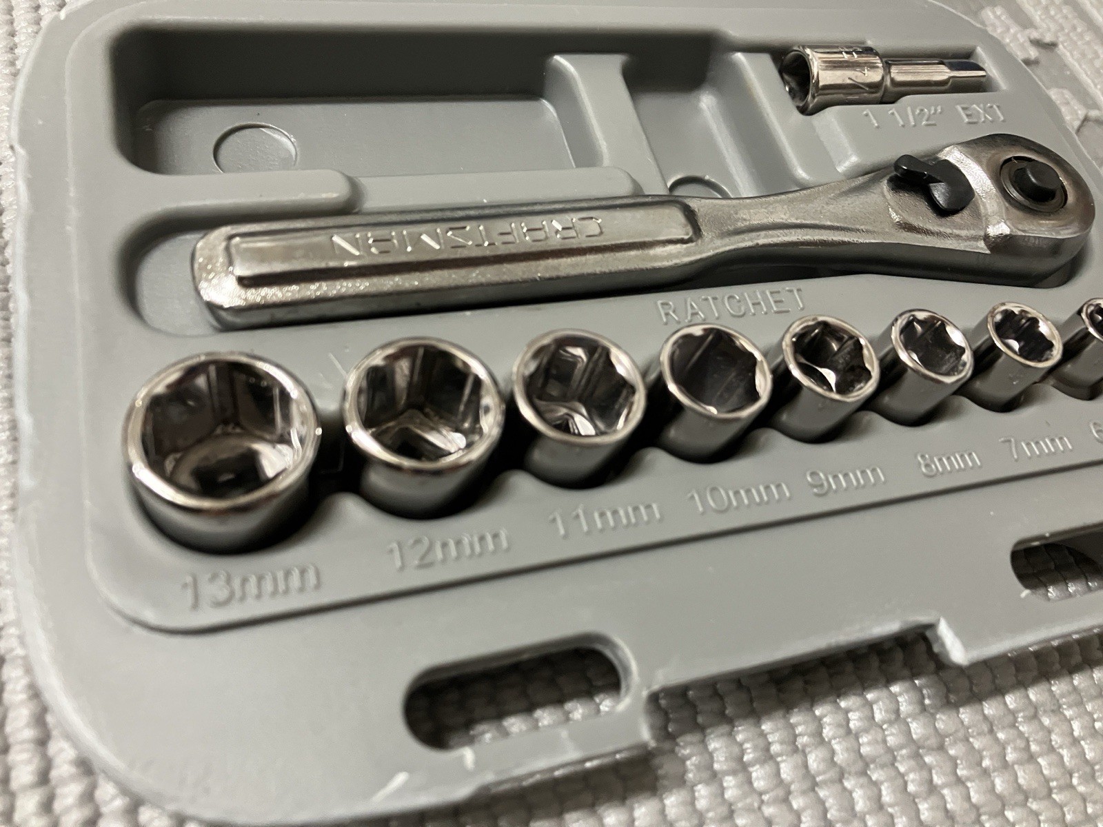 NOS Sears Craftsman 11pc Metric 1/4″ Drive Socket Wrench Set 34861 USA 5-13mm