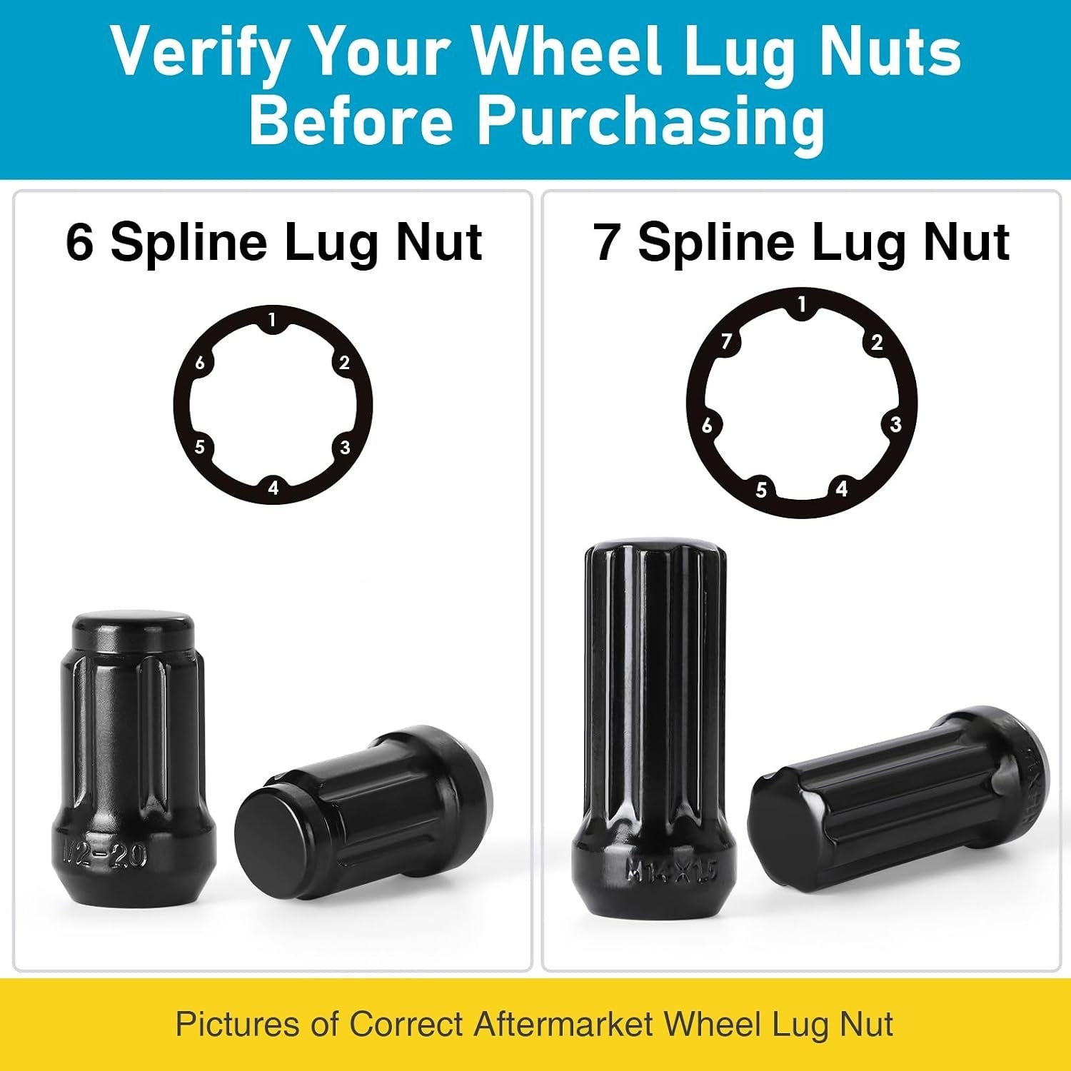 2 Piece Small 6 & 7 Spline Lug Nut Socket-Tuner Socket Tool, Wheel Lock Key f…