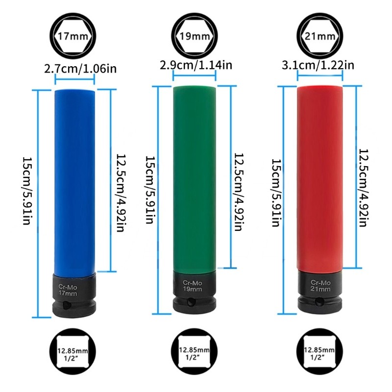 Drive Twist Socket Set Lug Nut Removal Extractor Tool Bolt Lock Nut Remover