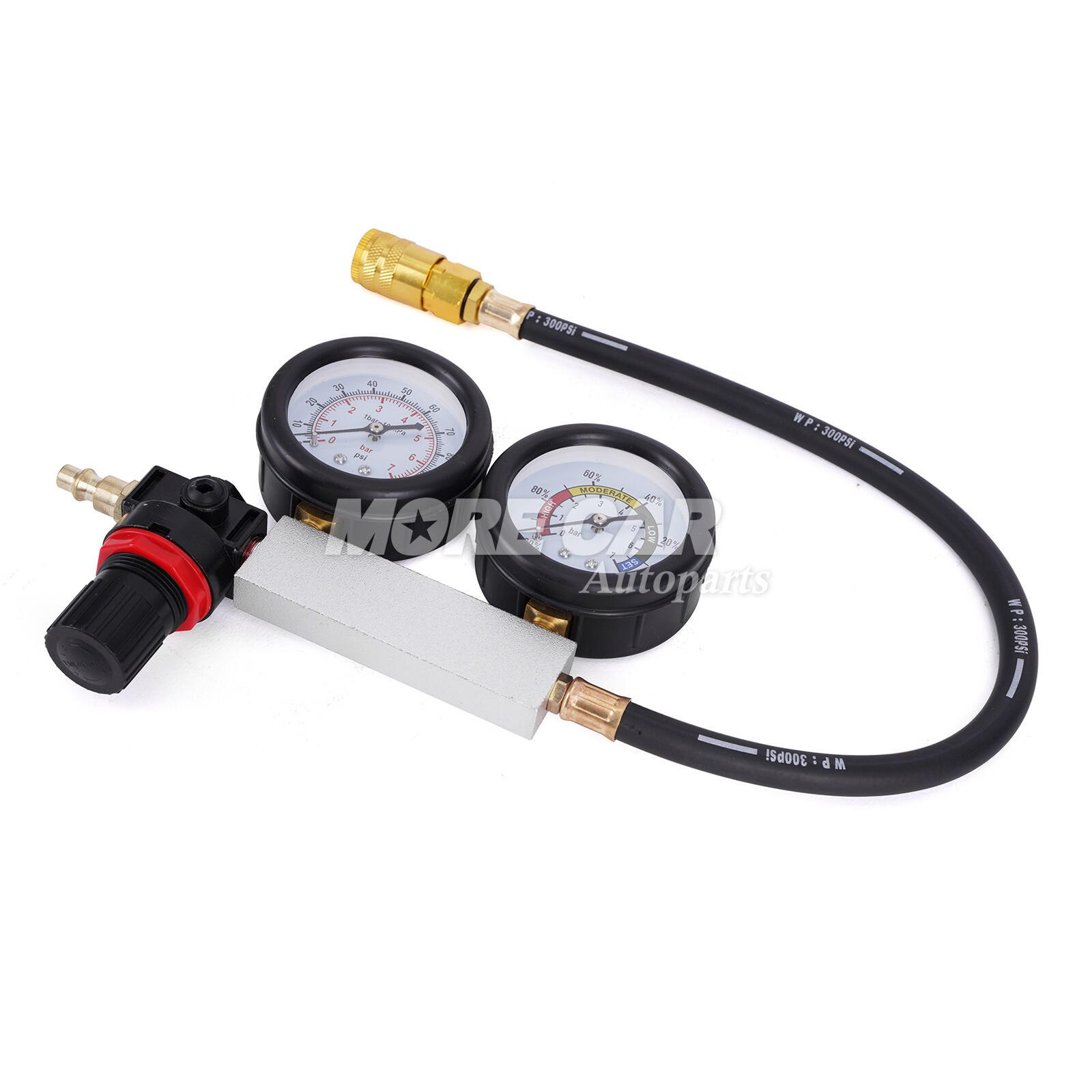 Engine Cylinder Leak Down Tester Kit With 10mm 12mm 14mm Spark Plugs