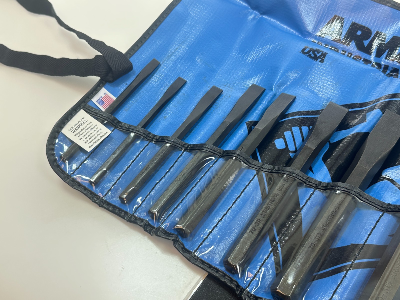 NEW Armstrong Tools USA 70-563 10pc Cold Chisel Set in Kit Bag (Discontinued)