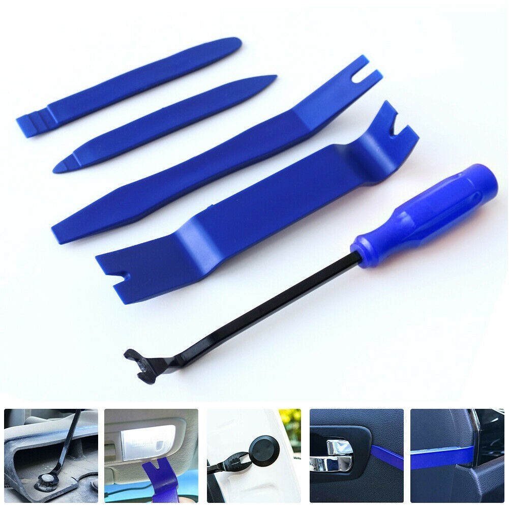 ABS Plastic Removal Tools Set Auto Blue Car Dashboard Emblems Fastener