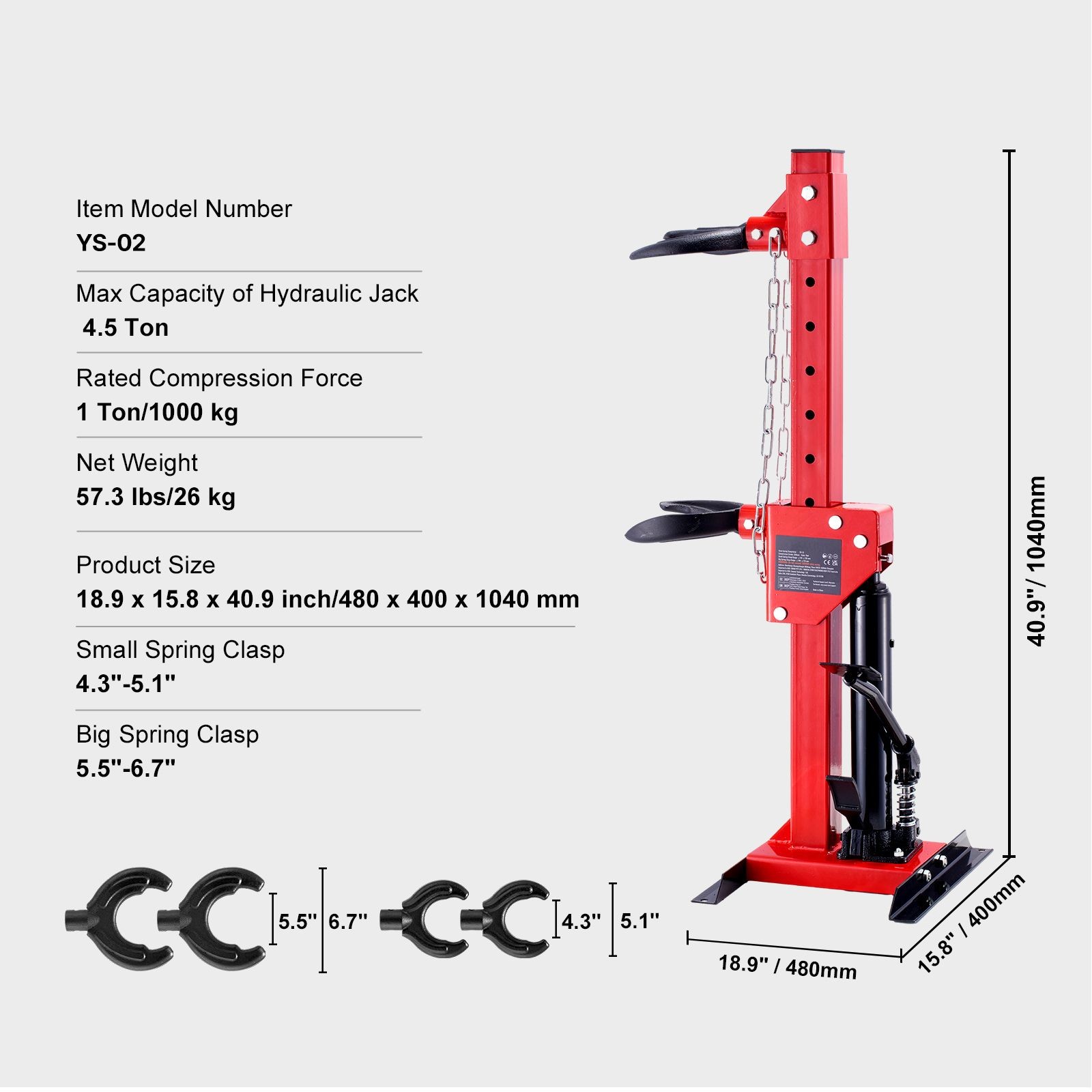 Hydraulic Spring Compressor 1 Ton/4.5 Ton Car Strut Tool