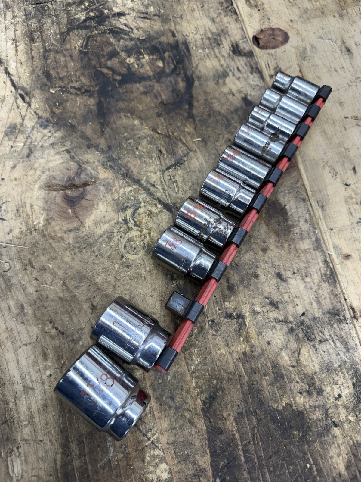 Matco 10pc 1/2 Drive 6 Point Socket Set SAE 7/16” To 1 1/8”