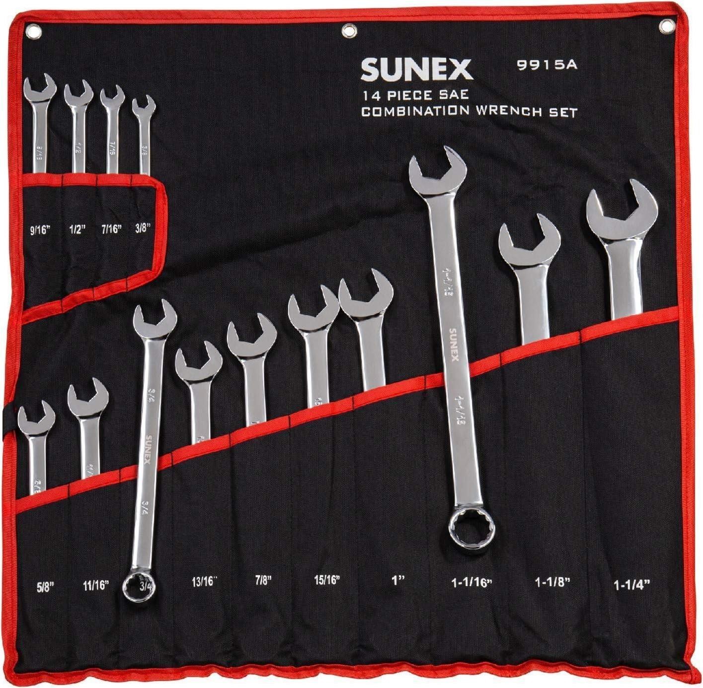 Sunex 9715 Metric Combination Wrench Set 14 Pc 6mm-19mm CR-V Steel NEW