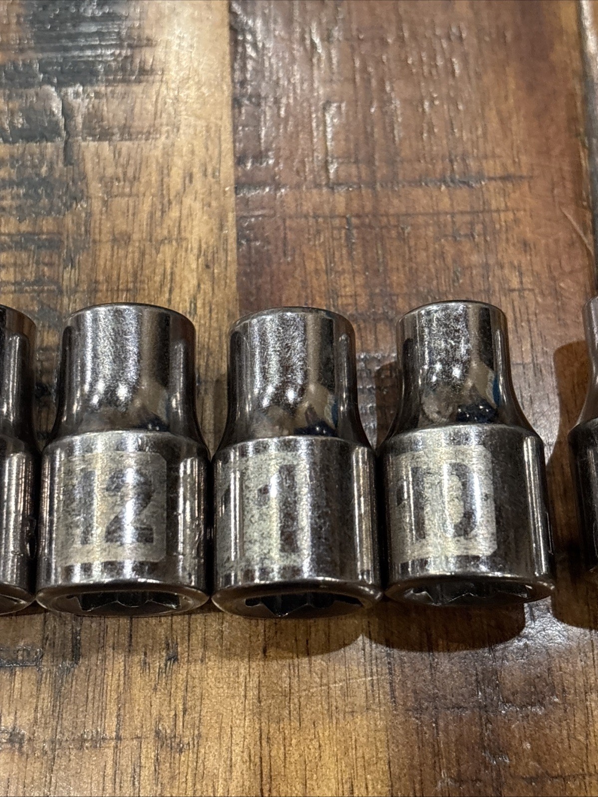 Craftsman 1/2” Laser Shallow Socket Set 9mm – 22mm 1/2” Drive 12pt 11pc USA EUC