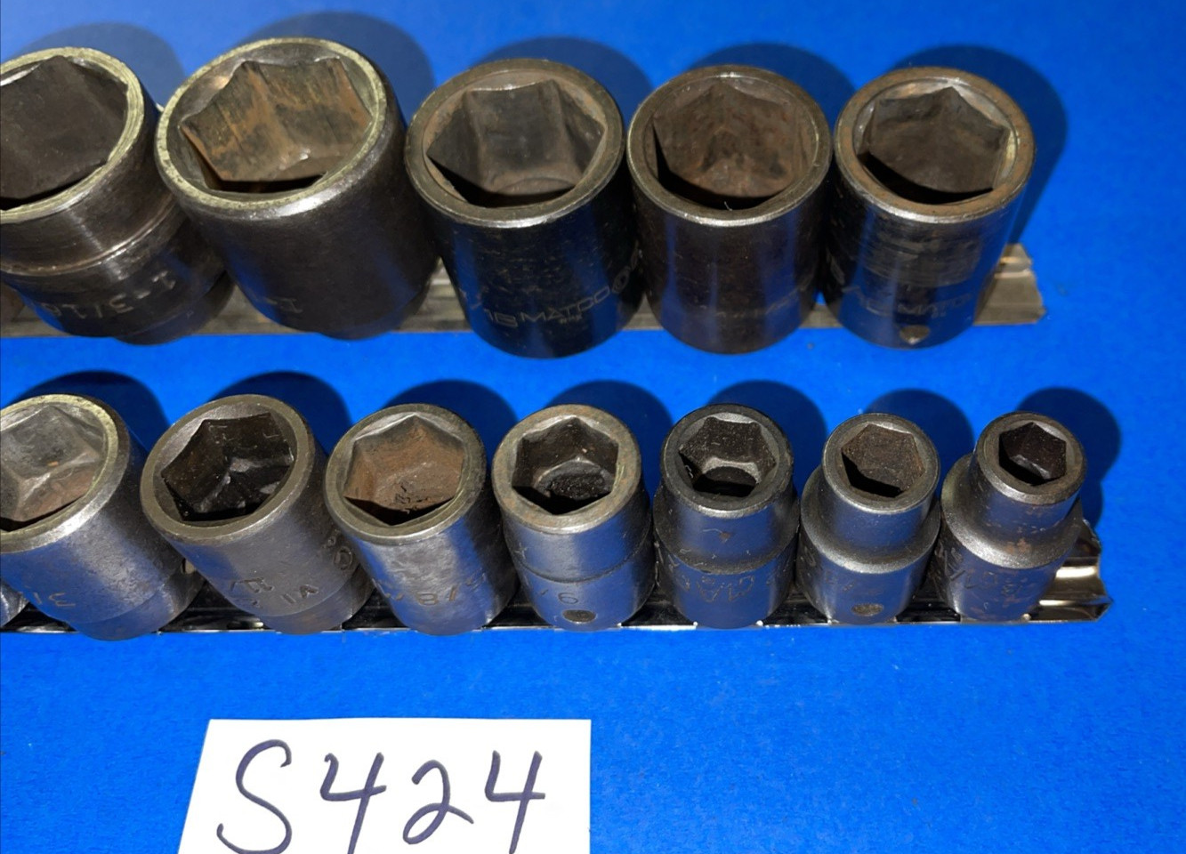 MAC TOOLS 15 PIECE 1/2 DRIVE SAE. SHORT IMPACT 6 POINT SOCKET SET 3/8 TO 1-1/4