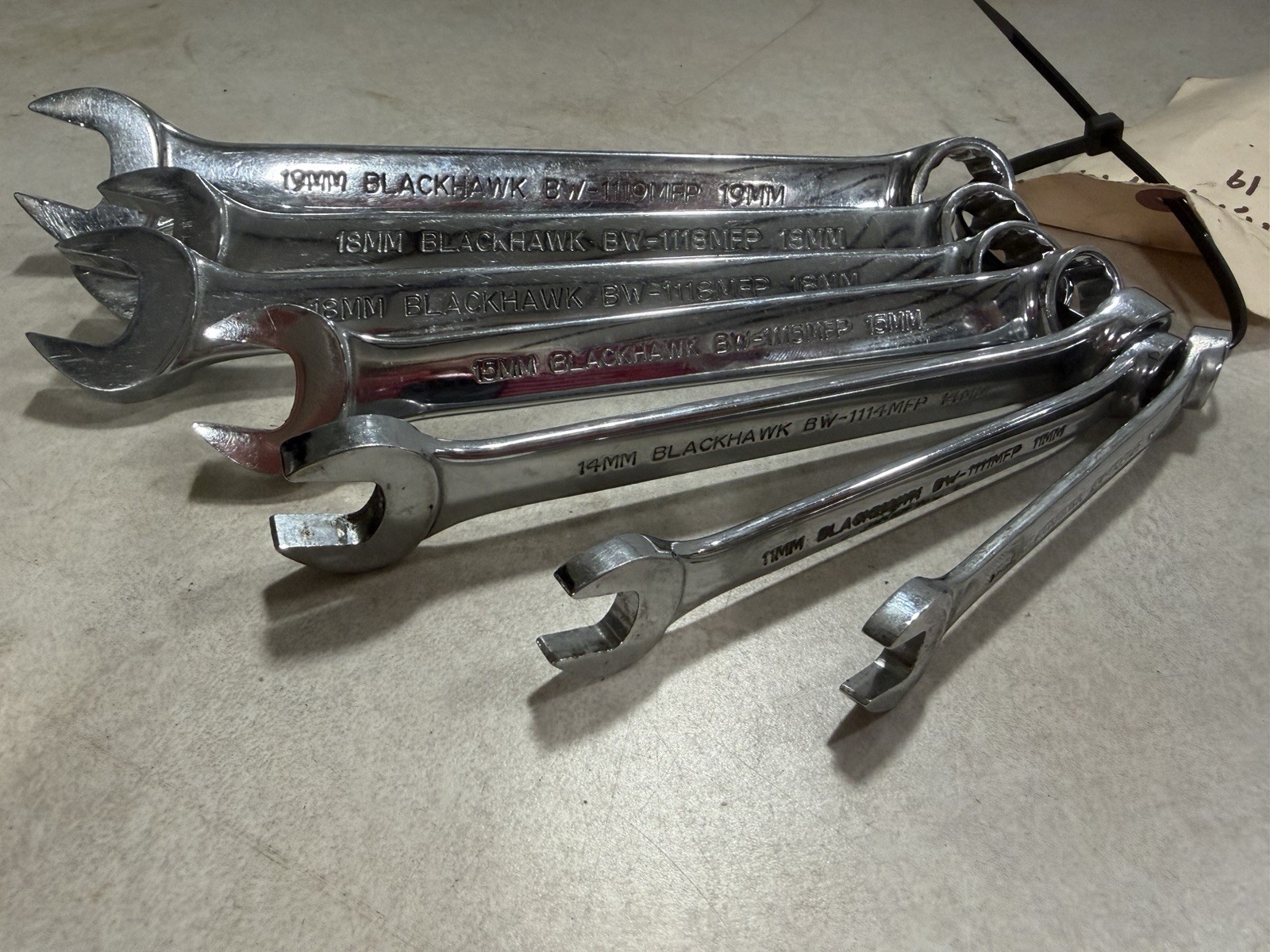 Blackhawk 7pc Metric 12pt Wrench Set: 9, 11, 14, 15, (2x) 18, 19mm