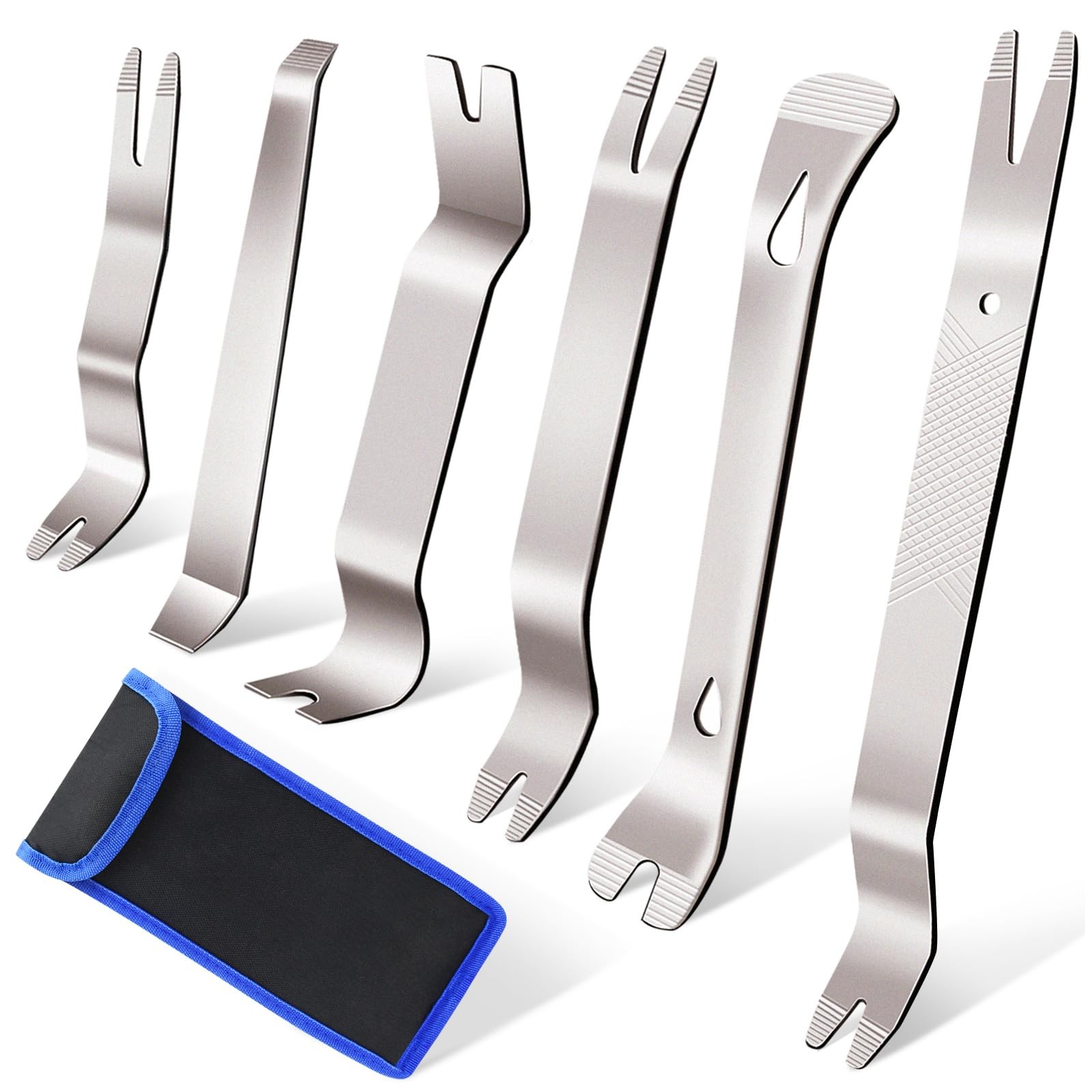 6pcs Metal Trim Removal Tool, Auto Pry Tool Kit Trim Removal Tool Set for Vehicl