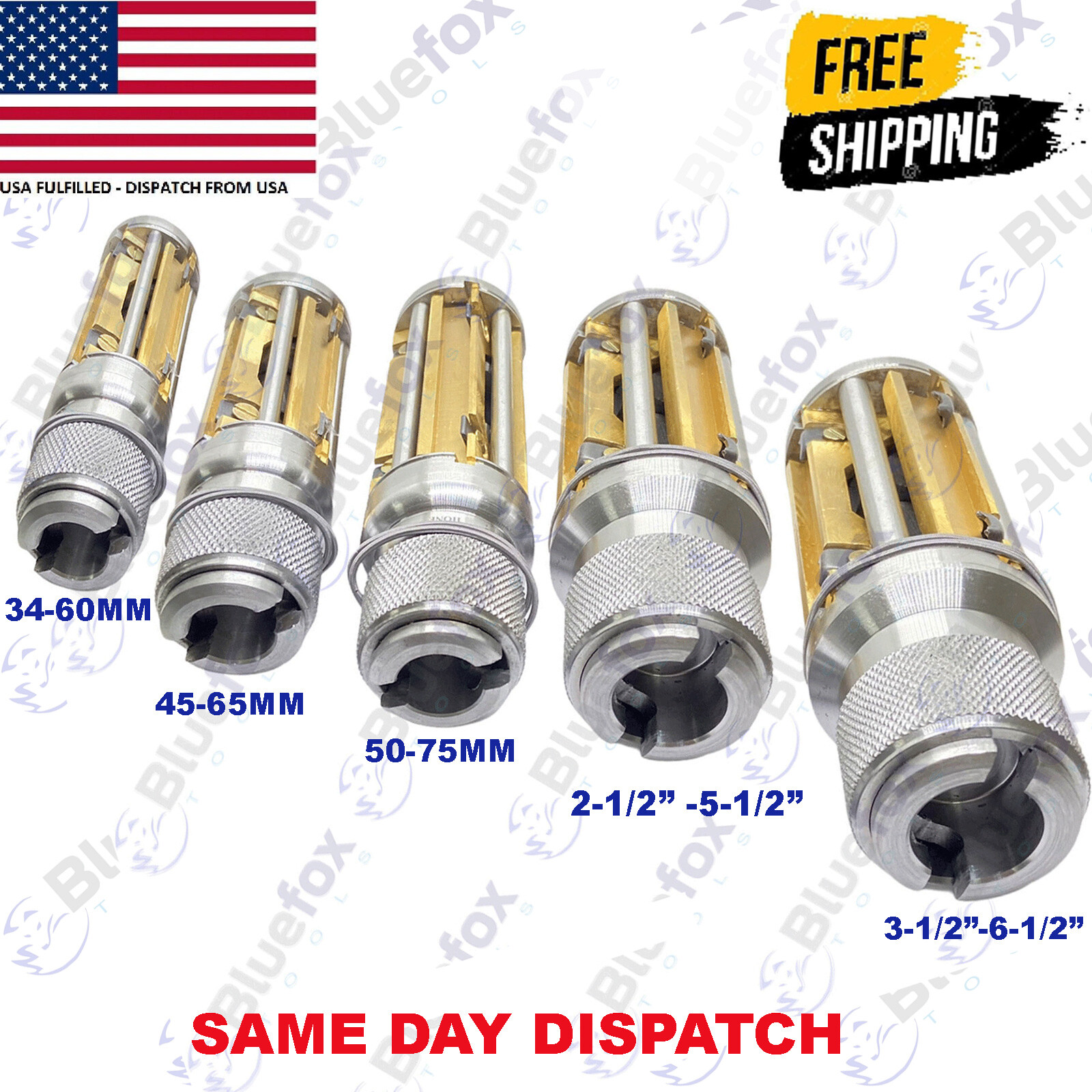 Cylinder Engine Hone Kit + 4 Set Honing Stones All Size USA Shipping BLUEFOX