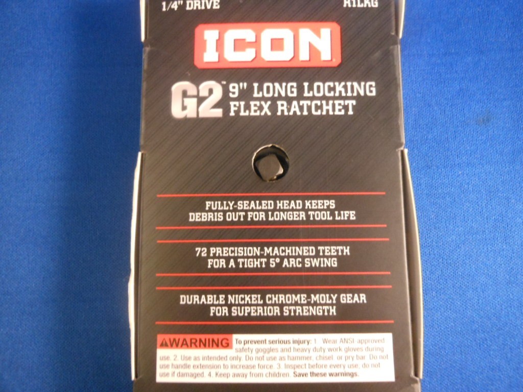 New ICON R1LKG 1/4” Drive Ratchet G2 9” Long Locking Flex Ratchet 70451