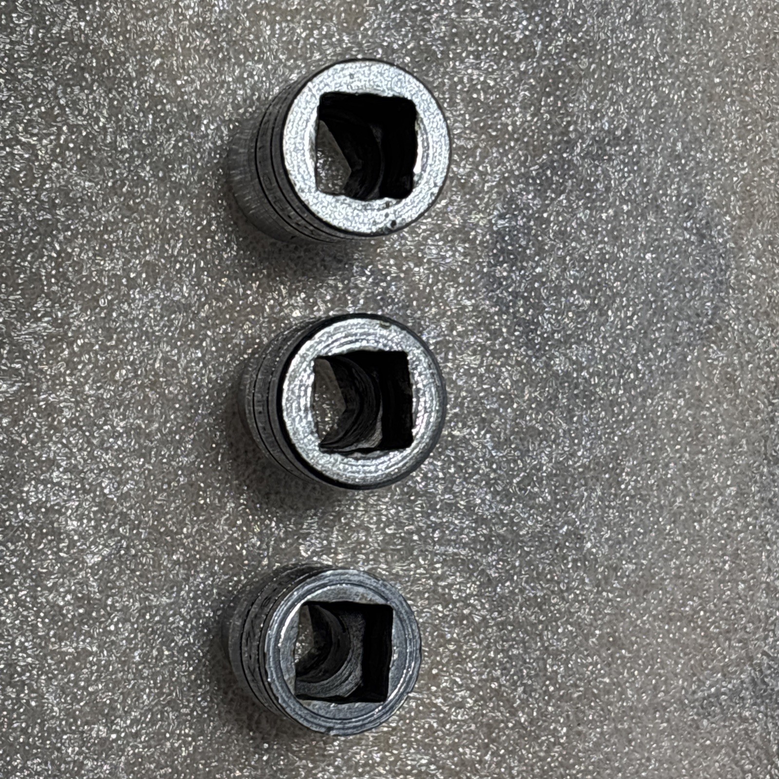 S-K vintage 1/2” 6pt socket lot (3). USA