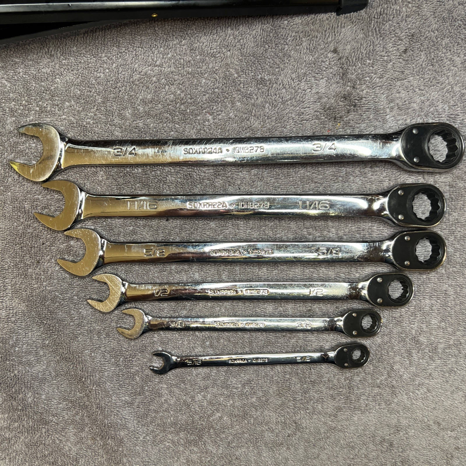 Snap On SAE Flank Drive Plus Reversible Ratcheting Combo Wrench Set (5/16-3/4″)