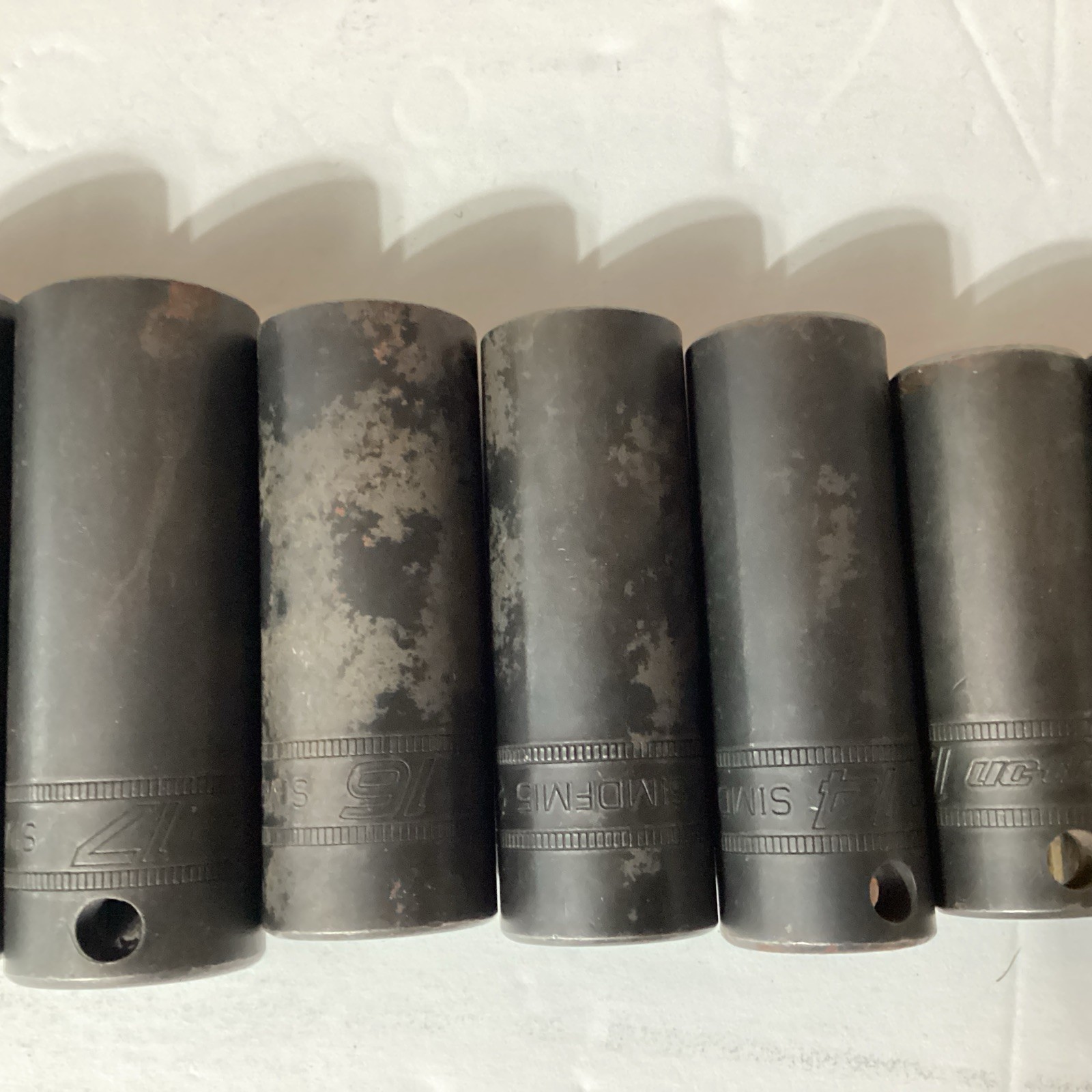 Snap On 8mm-19mm Added 21mm And 24mm Deep Well Impact 3/8 Drive Socket Set
