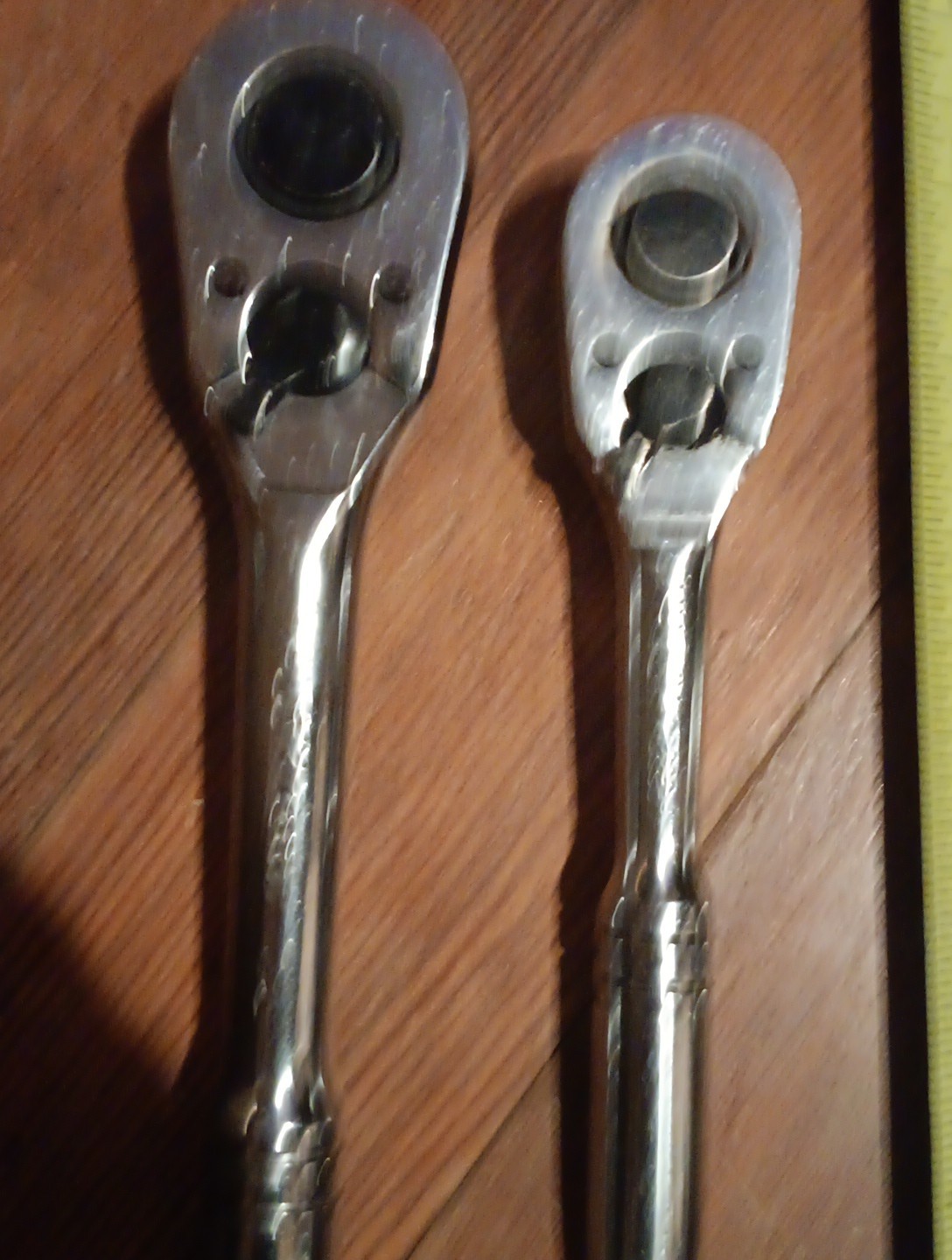 Vtg Husky Black&Chrome Ratchet 1/2″Drive 24800 10″ Long+3/8″ Drive 22800 7 3/4″