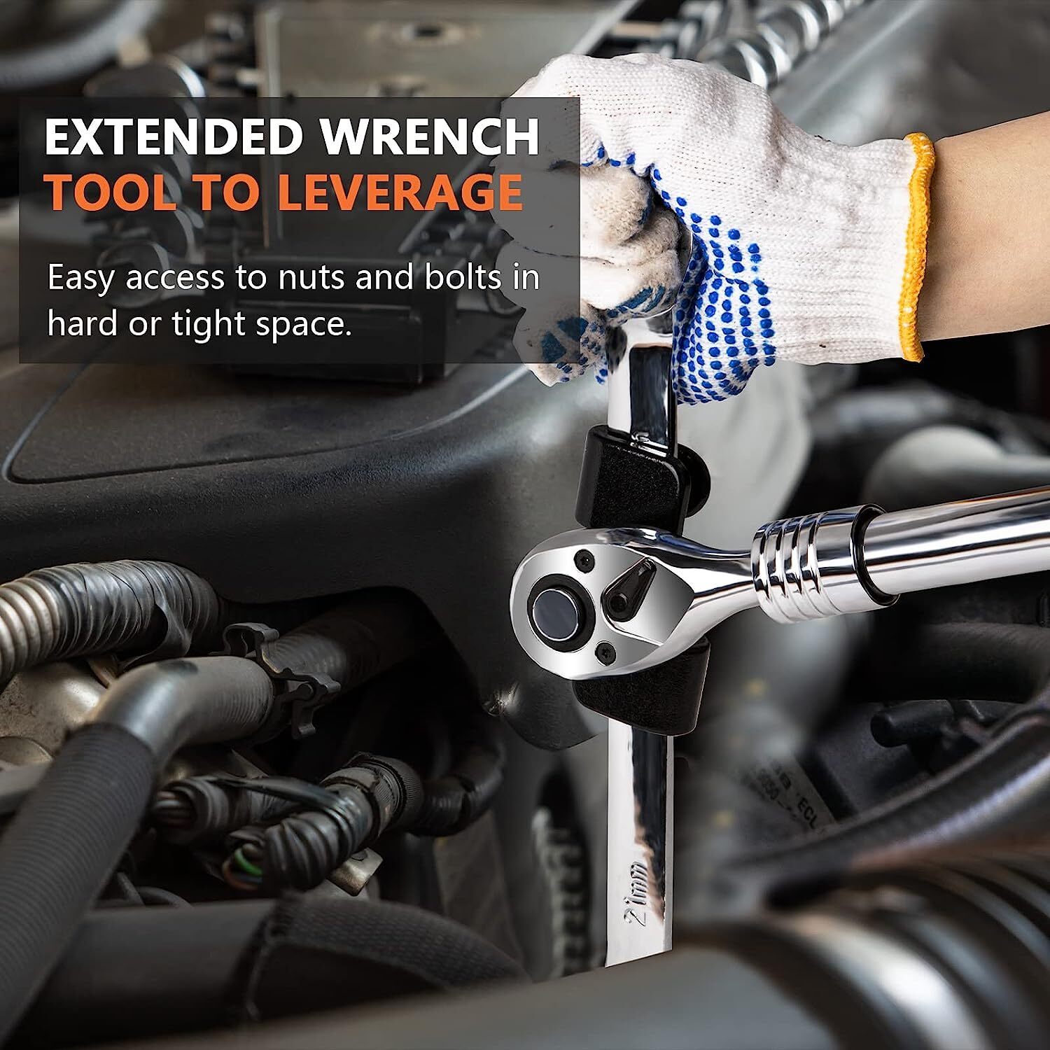 Universal Wrench Extender Adaptor for 1/2 Inch Drive or 21 Mm Hex Drive, Wrench