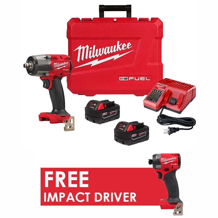 Milwaukee 2962-22R M18 FUEL 1/2 » Mid-Torque Impact Wrench Kit + FREE Hex Driver