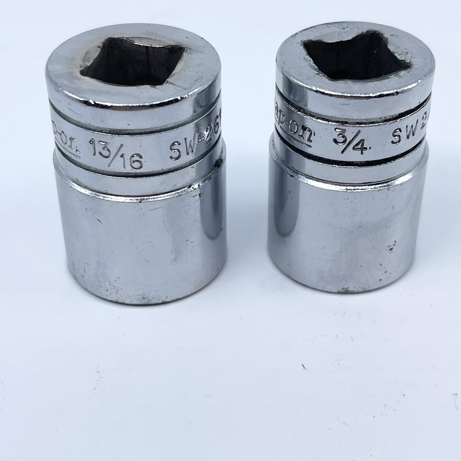 SNAP-ON TOOLS 1/2″ DR 16PT 13/16″ & 3/4″ SAE MODEL: SW241-SW261 SHALLOW SOCKETS