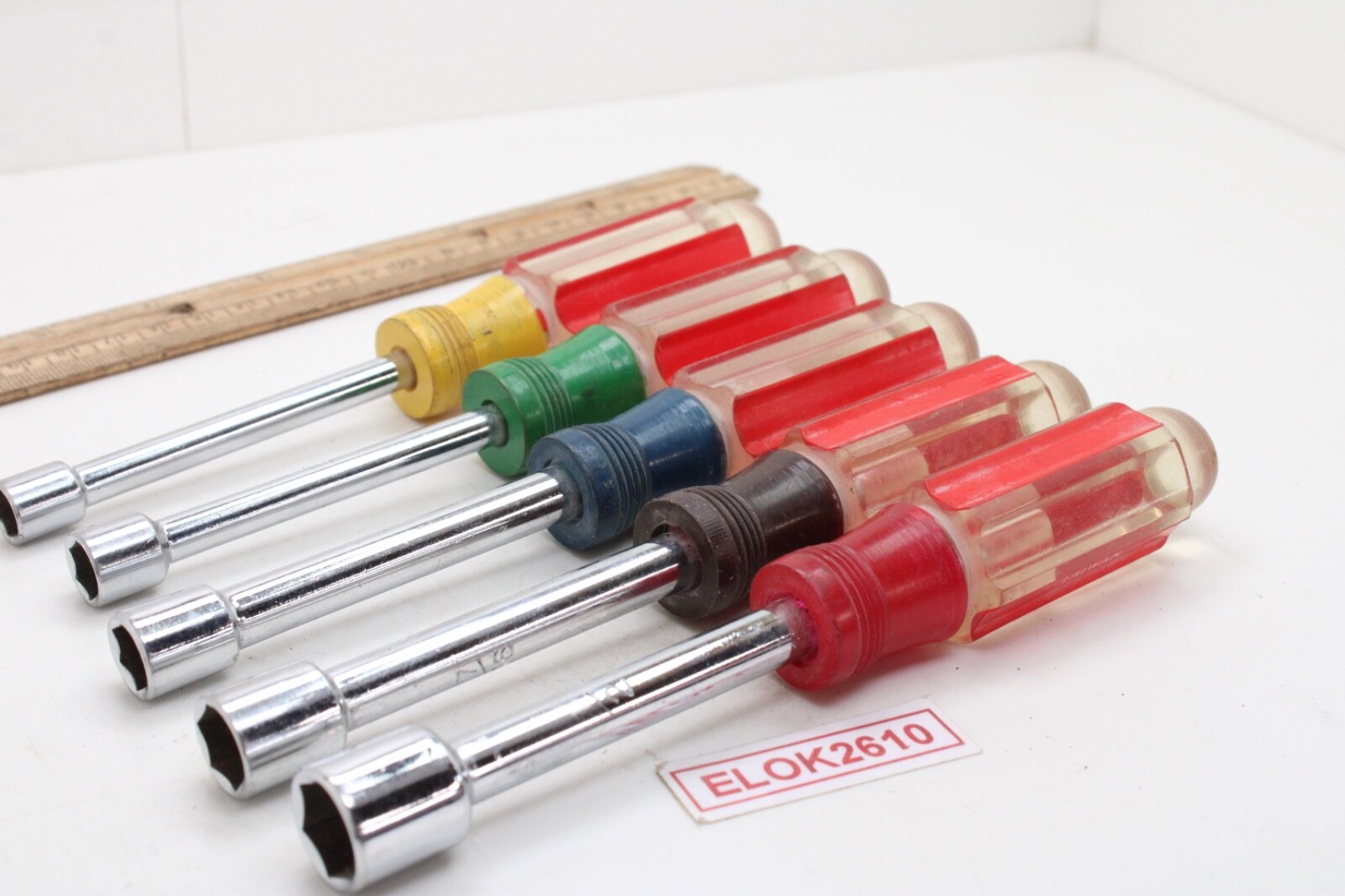 Unbranded Set of 5 Nut Drivers 1/2″ – 5/16″ Multi Color Hard Plastic Handles