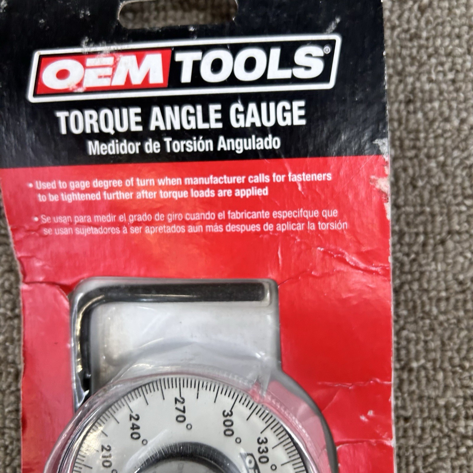 OEM Tools 25424 Torque Angle Gauge 1/2″ Drive Silver New in Package