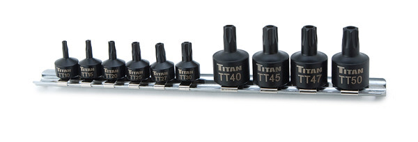 10 Pc Tamper Resistant Stubby Star Bit Socket Set