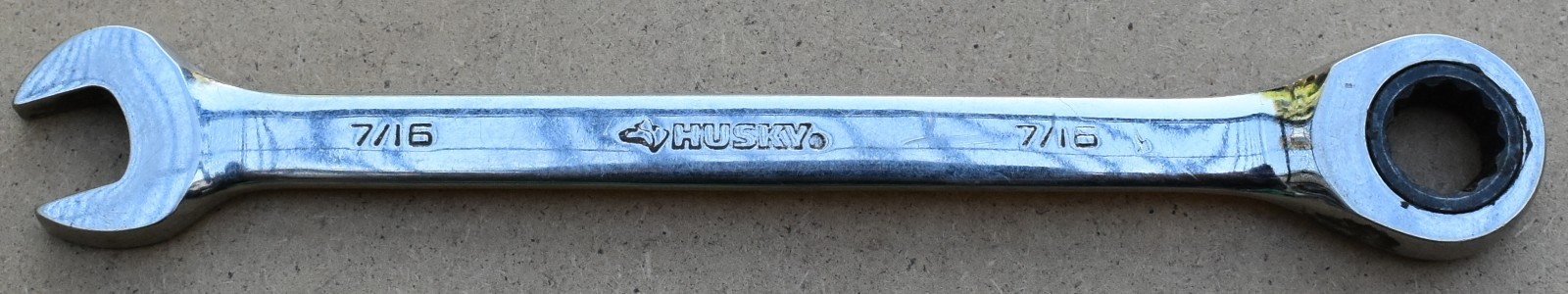 HUSKY TOOLS AO, 7/16″ SAE 12-POINT OPEN/BOX END RATCHETING WRENCH