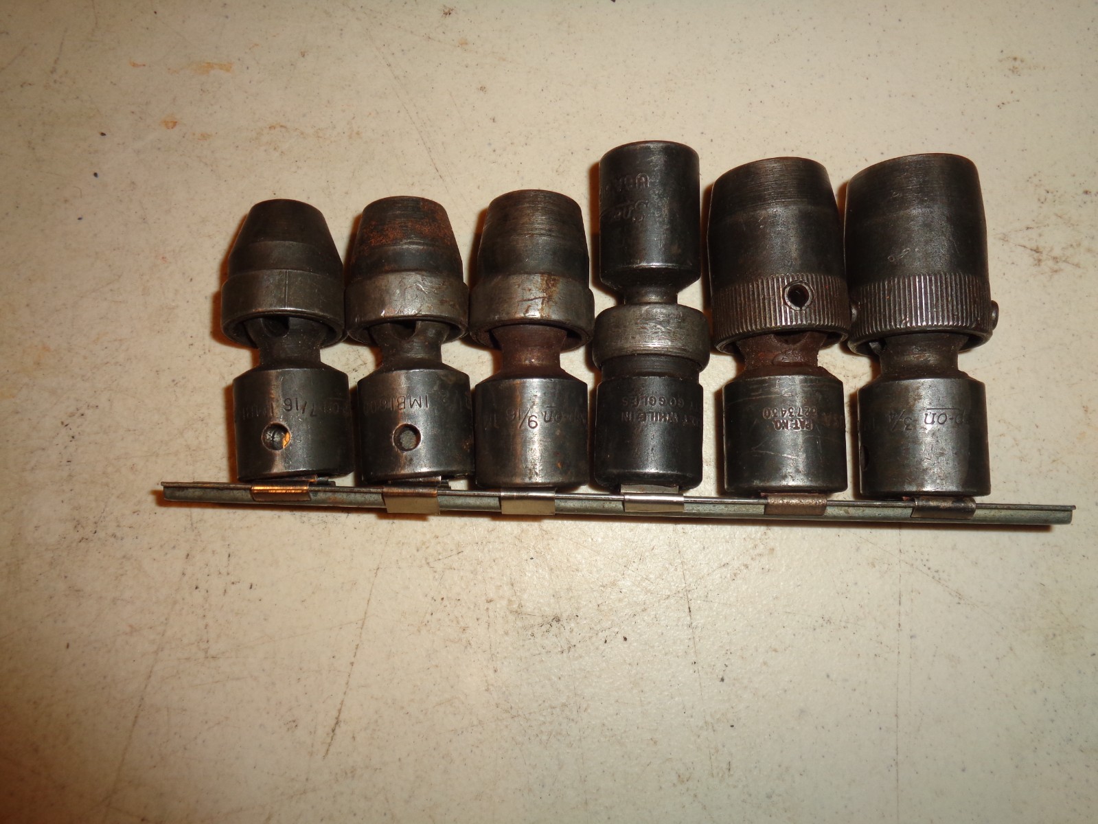 6 pc. Snap-On Tool IMB 1/2” Dr. Swivel Impact Socket Set, 6 pt, 7/16″-3/4″, USA
