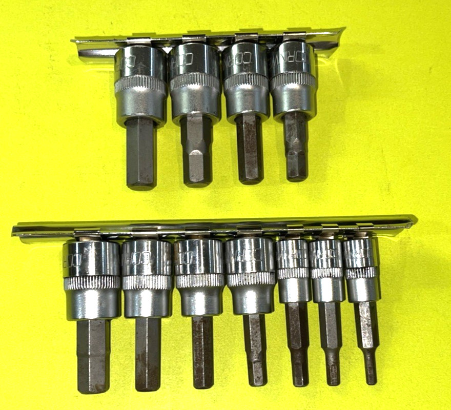 CORNWELL TOOLS 11 PIECE SAE. & METRIC MULTI DRIVE SHORT HEX SOCKET DRIVER SET