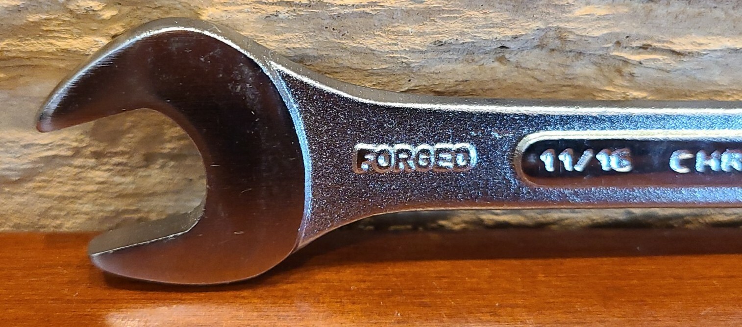 Forged Chrome Vanadium ¹¹/¹⁶» Open End Combination Wrench Made in India 8″