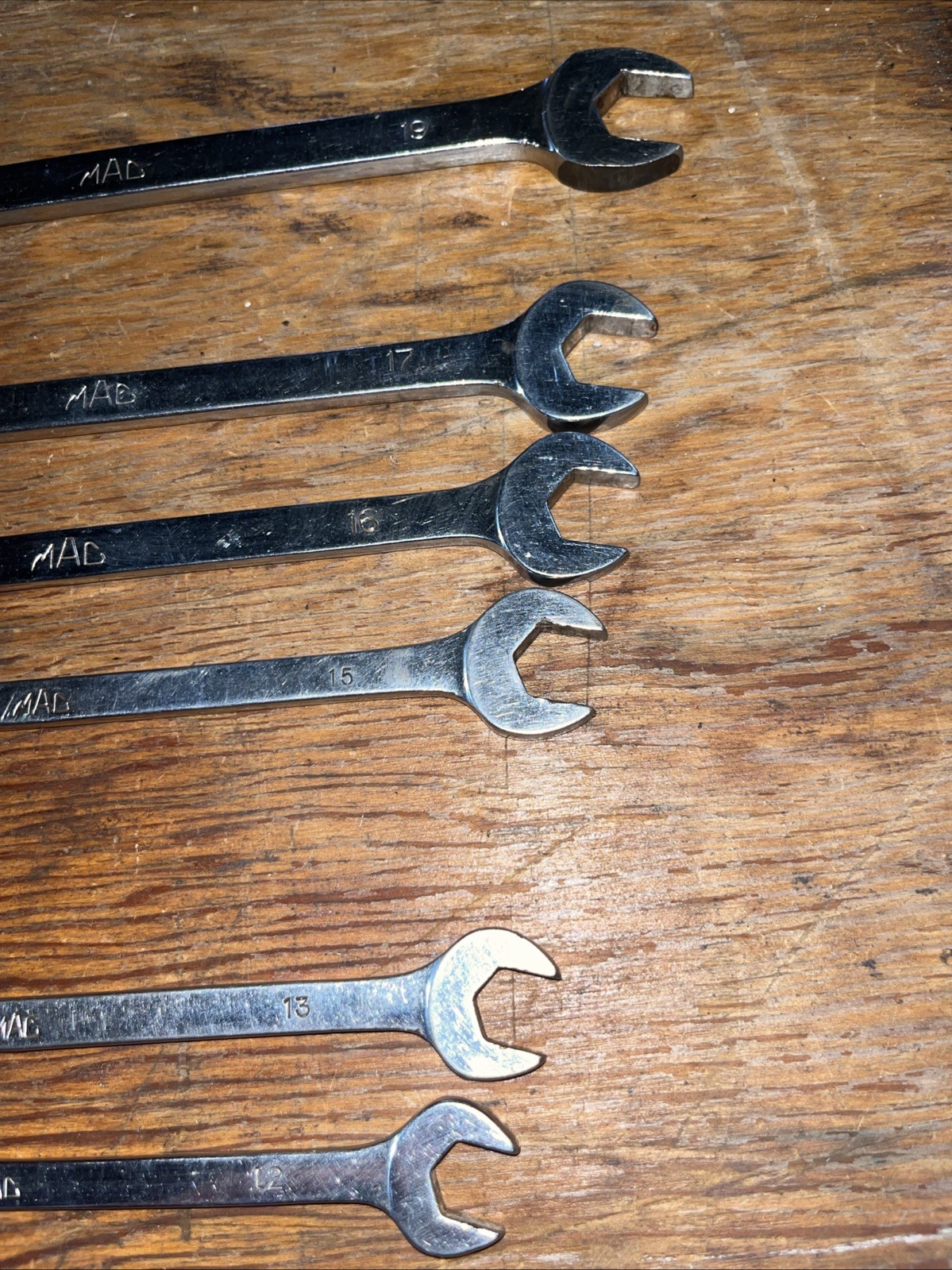 Mac Tools MCL 6pc 12pt Metric Wrench Set 12mm 13mm 15mm 16mm 17mm 19mm Read