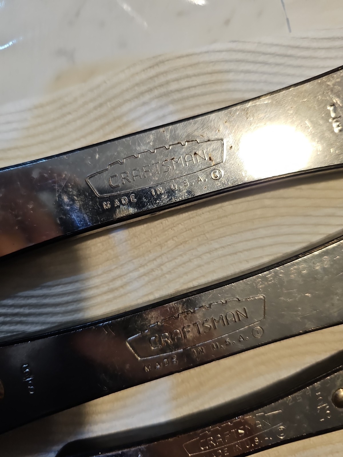 Vintage Craftsman USA Ratcheting Box Wrench Lot 13/16×7/8 5/8×3/4 1/4×5/16 3-Pc