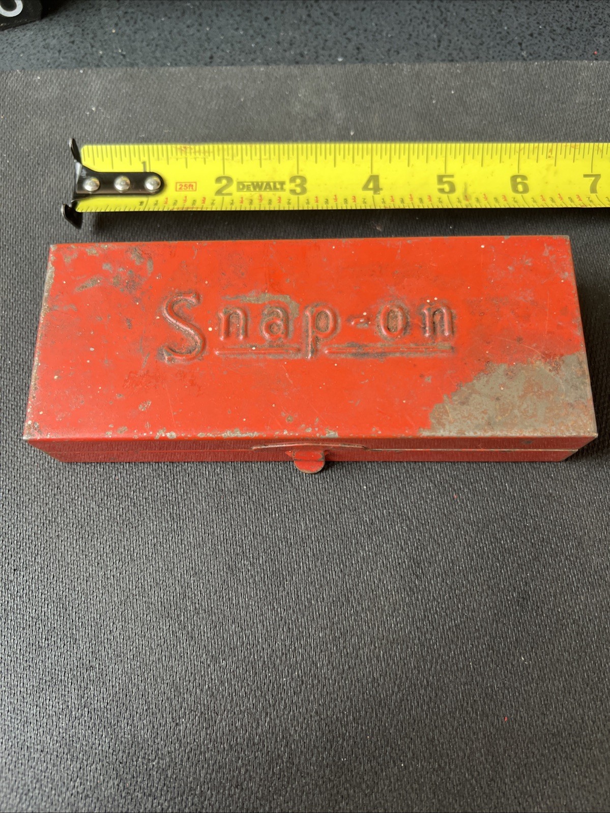 Snap On Tools USA Red Metal Storage Tool Case Socket Ratchet Box, 6” X 2” NICE🔥
