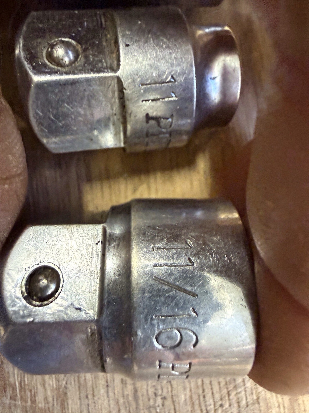 Good Used 3 Piece Pittsburg Pass Thru Sockets Sizes 11mm, 13mm, & 11/16”