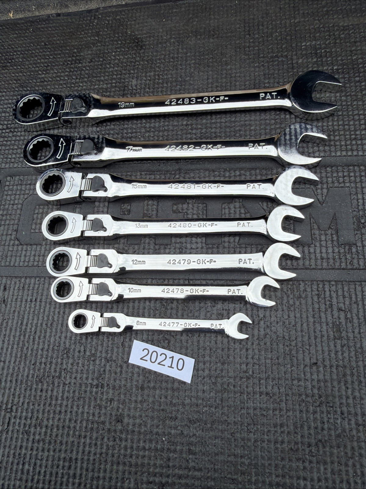 Rare Sears Craftsman USA Nos 7pc Locking Flex Ratcheting Wrench Set 42401 Metric
