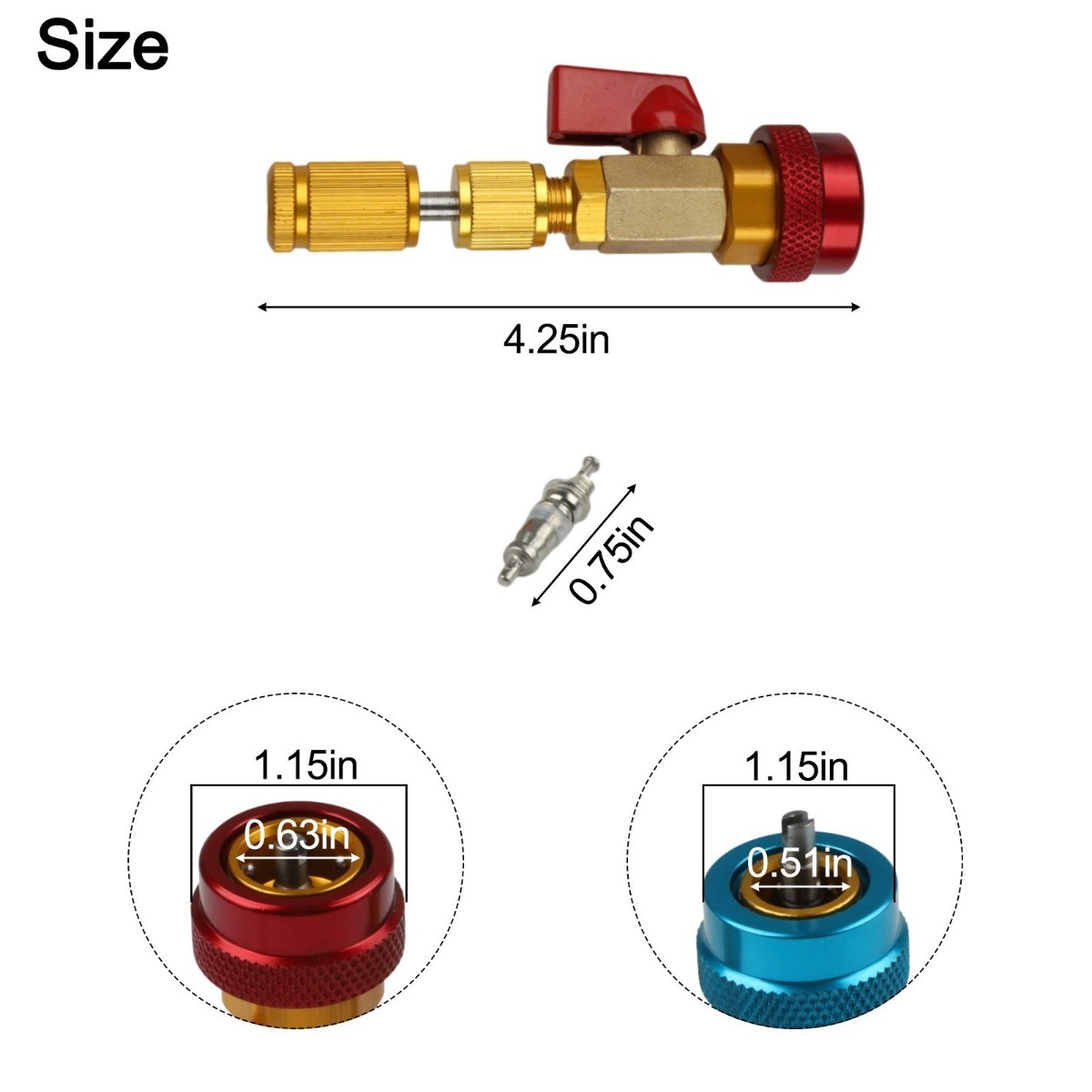 For R134A Car AC Systems High And Low Pressure Quick Coupler Valve Core Remover