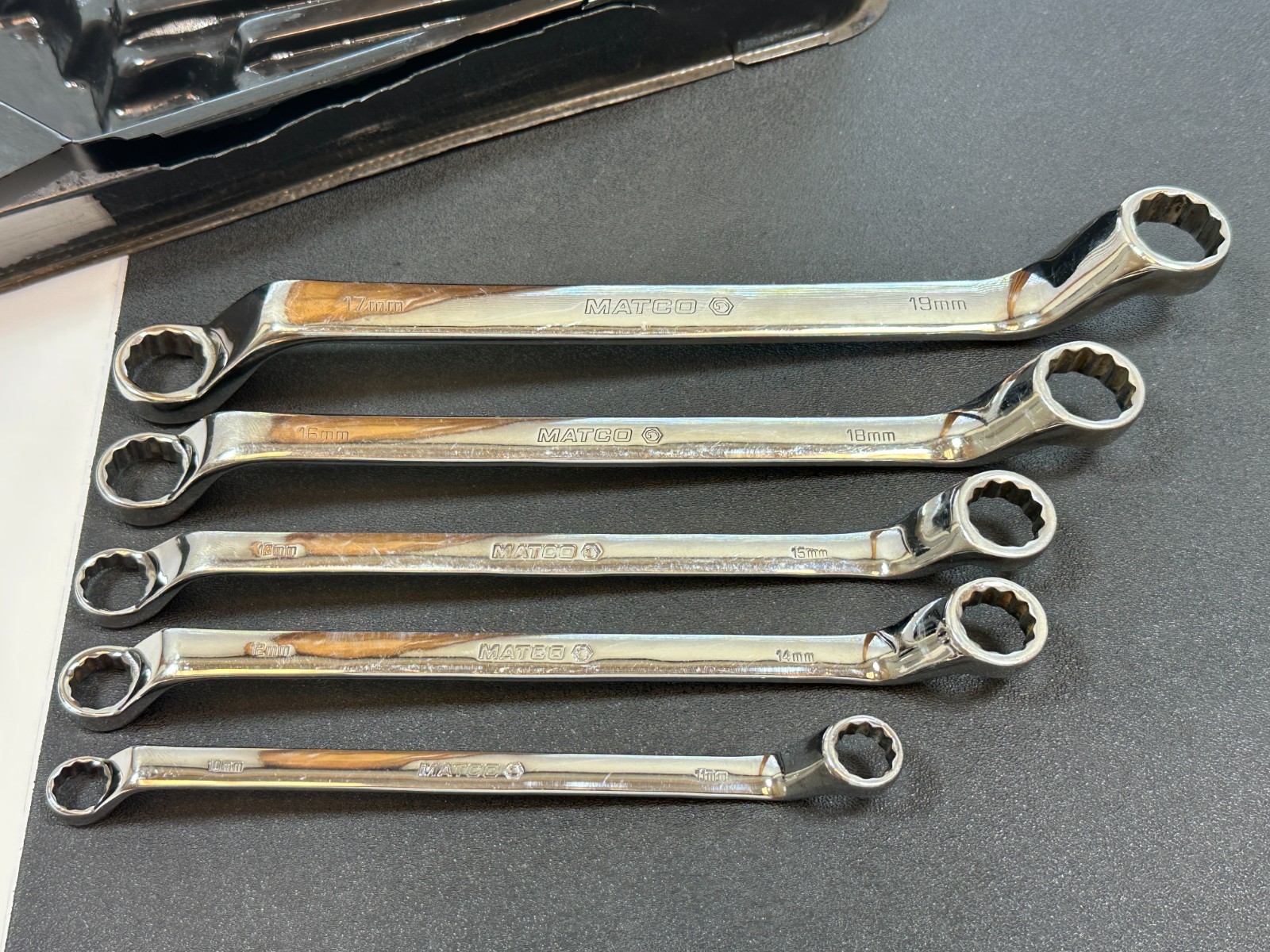 🇺🇸 Matco Tools USA SRBLM5T 5pc Offset Double Box METRIC 10mm-19mm Wrench Set