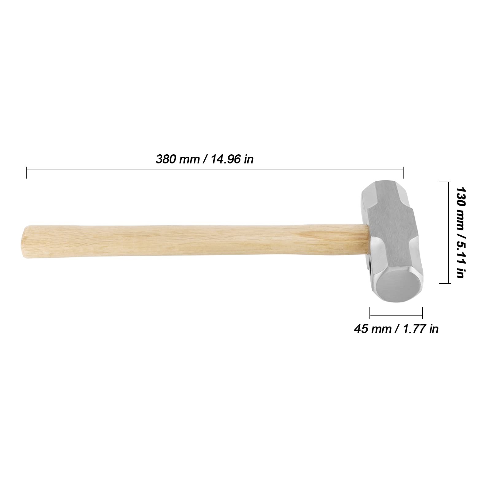 2 Pack 4 lbs Mini Sledge Hammer, Small Hammer with Wooden Silver