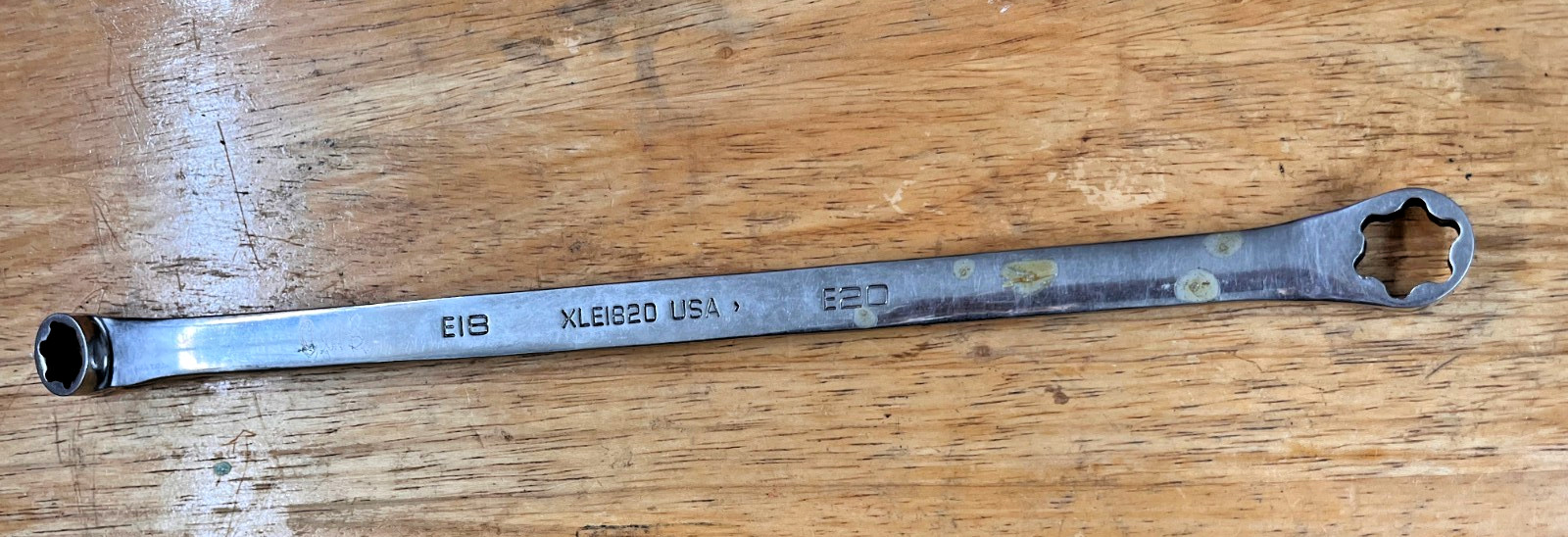 Pre Owned Snap-On Inverted Torx Long Double Box Wrench E18 XLE1820 E20 10°
