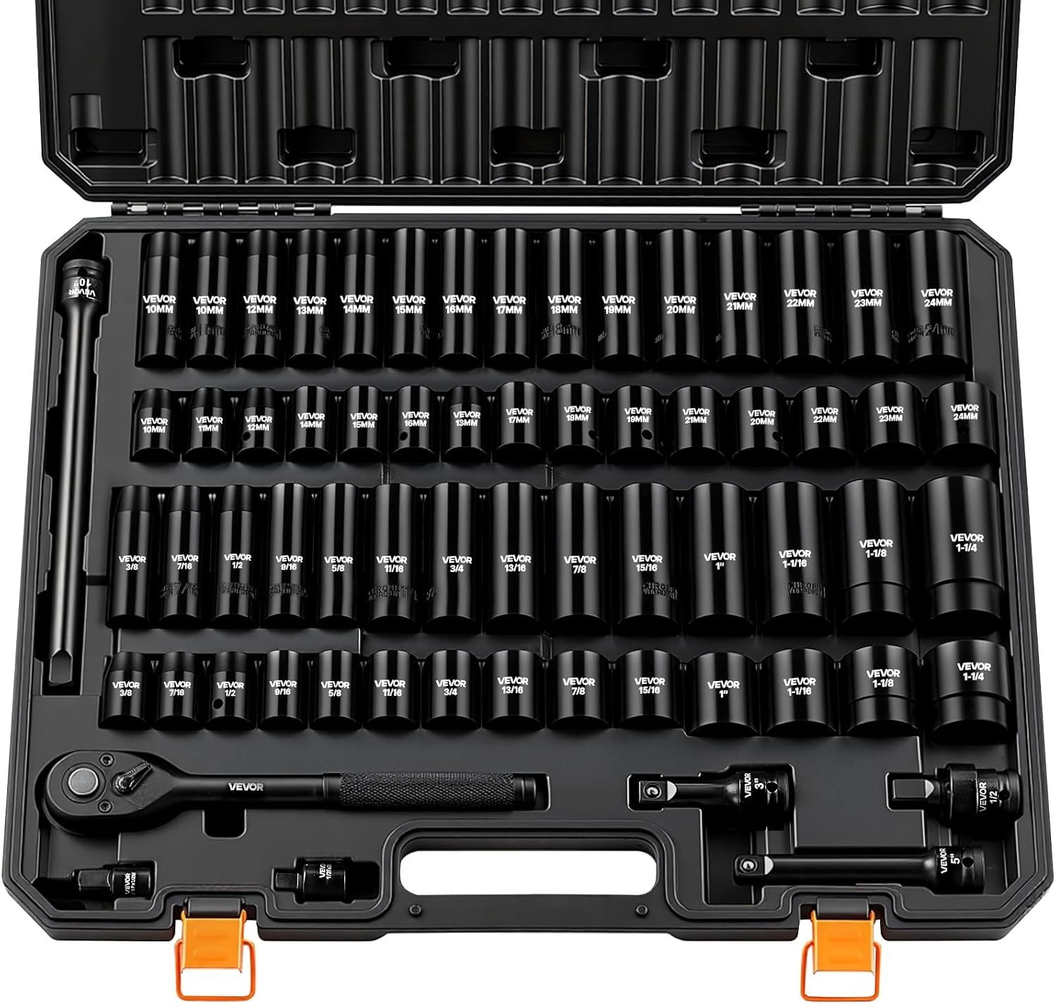 Rugged 1/2″ Drive Impact Socket Set, Easy-to-Read Markings
