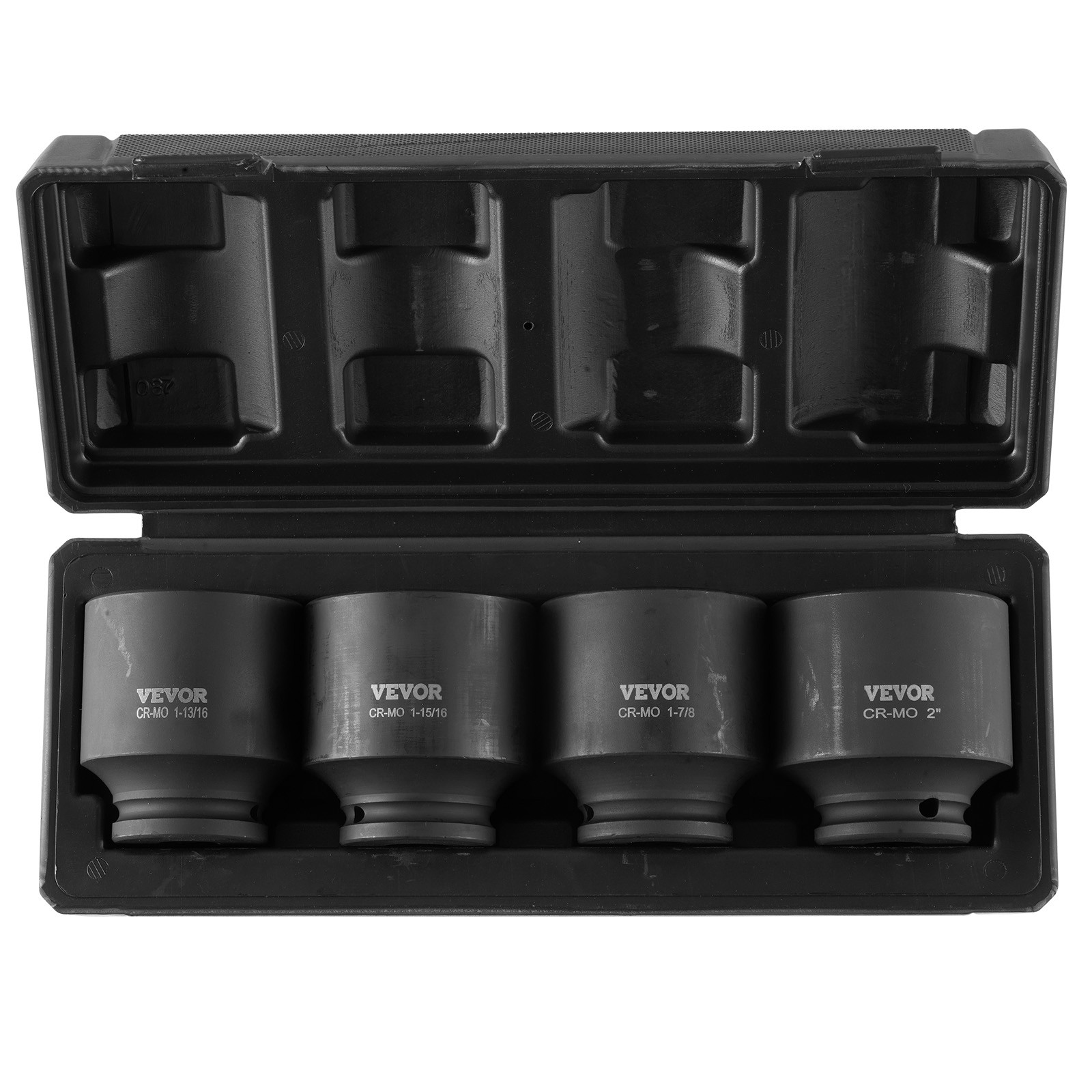 Axle Nut Impact Socket Set 1/2″ Drive 6-Point 4PCS SAE Spindle Nut Socket
