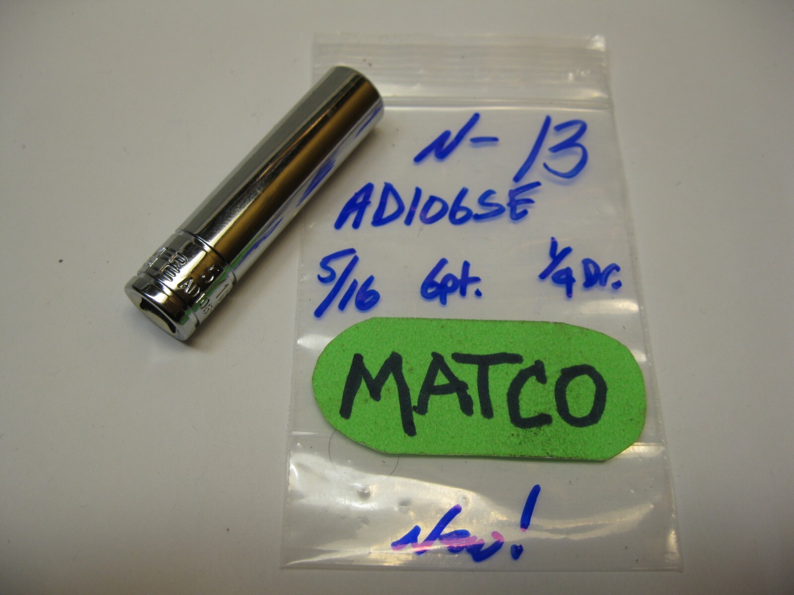 Matco Silver Eagle tools 1/4″ drive 5/16 SAE 6 point DEEP Socket AD106SE New!