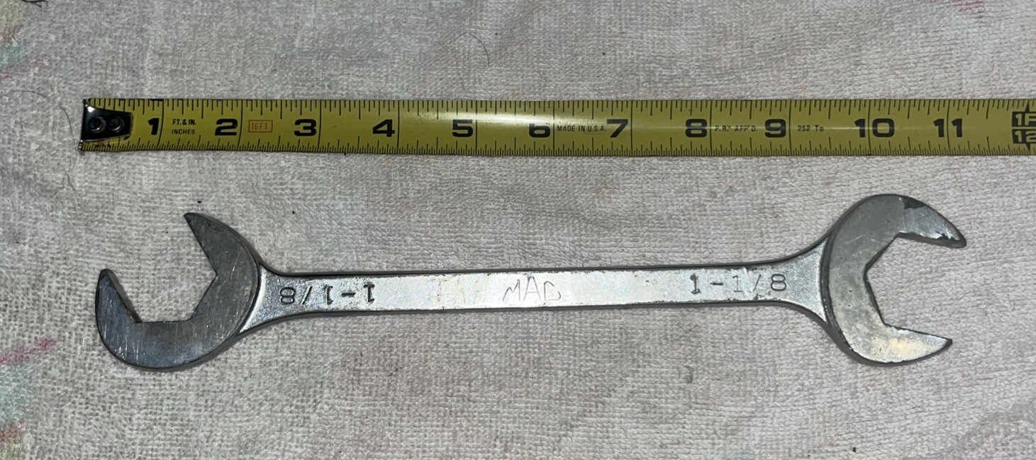 Mac Tools 1-1/8″ SAE Chrome Four Way Angle Head Open End Wrench USA DA36